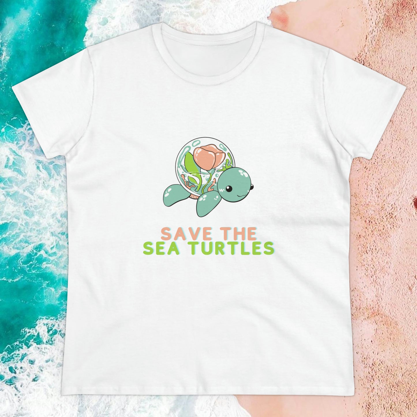 "Save the Sea Turtles" Semi-Fitted Graphic Tee (6 colors)