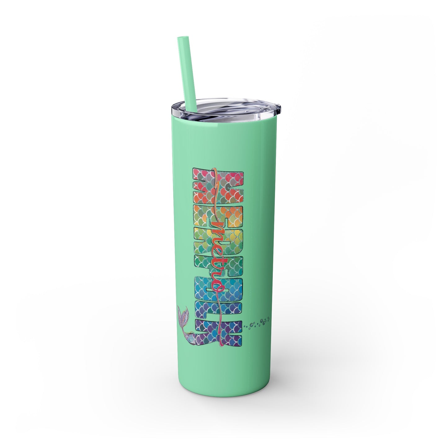 O-fish-al "Metro Merfolk" Skinny Tumbler with Reusable Straw, 20oz