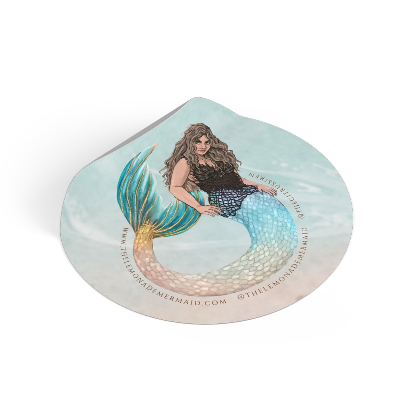 "The Lemonade Mermaid" Round Vinyl Stickers