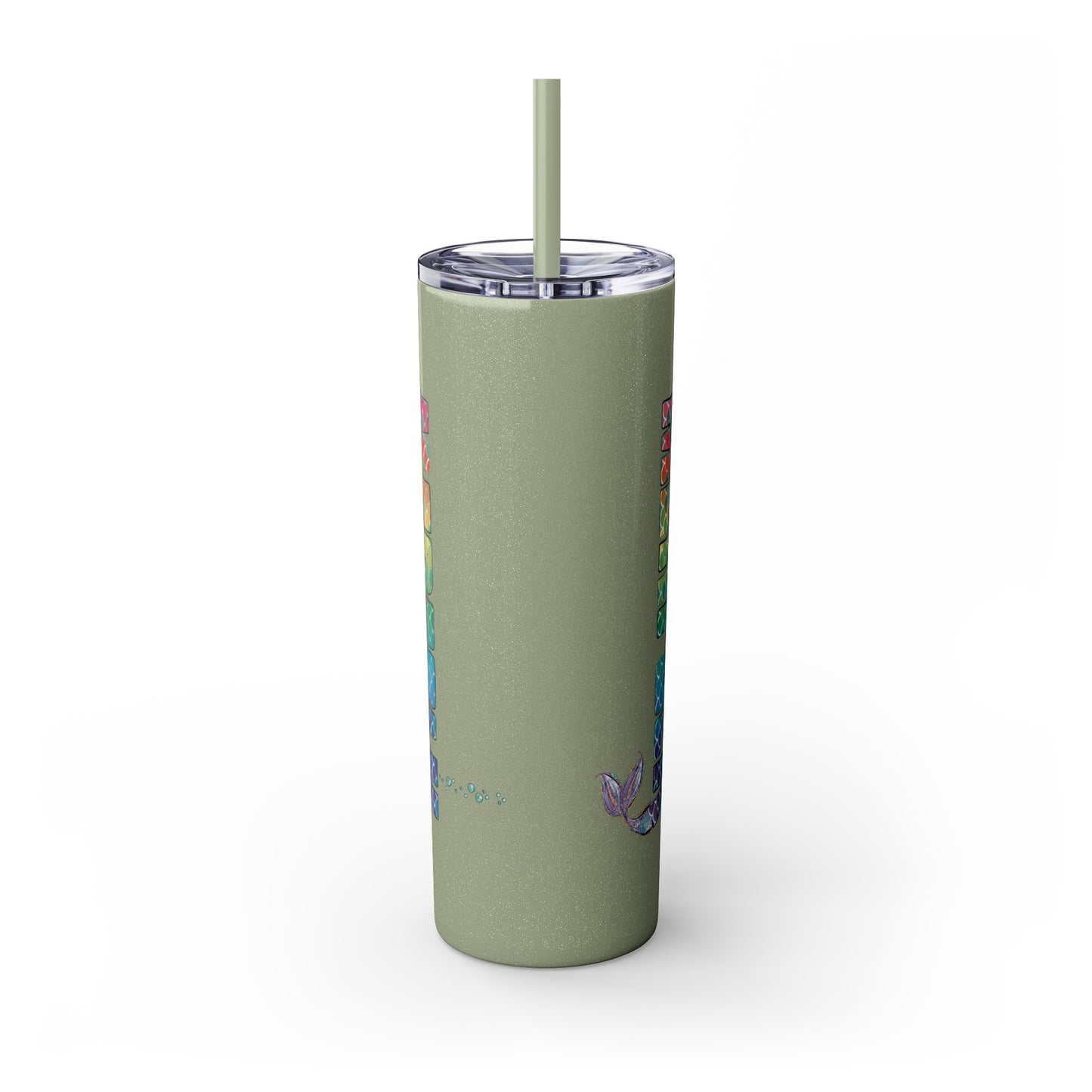 O-fish-al "Metro Merfolk" Skinny Tumbler with Reusable Straw, 20oz