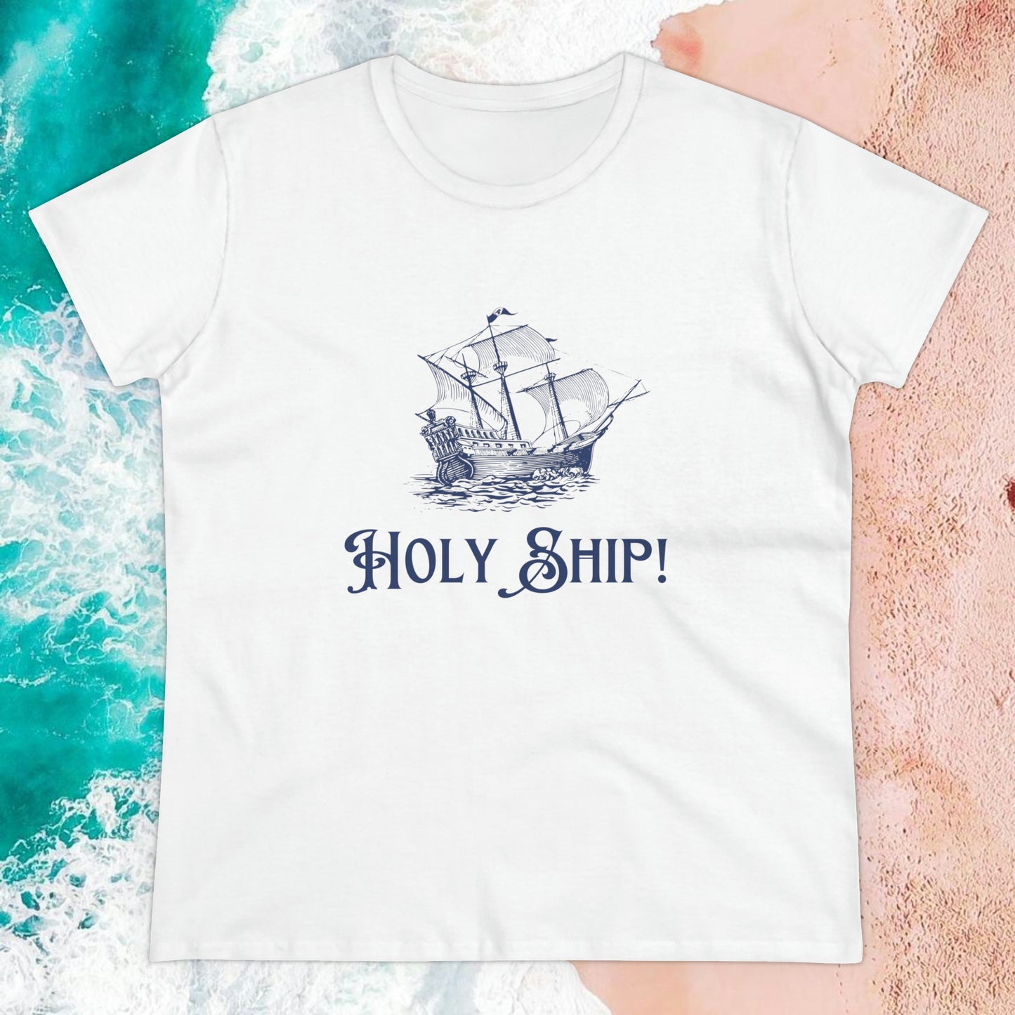 “Holy Ship!” Nautically Naughty Semi-Fitted Graphic Tee (3 colors)