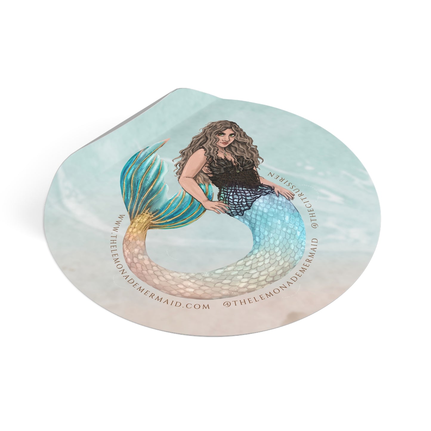 "The Lemonade Mermaid" Round Vinyl Stickers