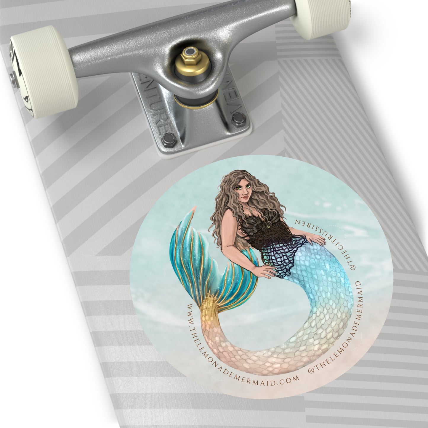 "The Lemonade Mermaid" Round Vinyl Stickers