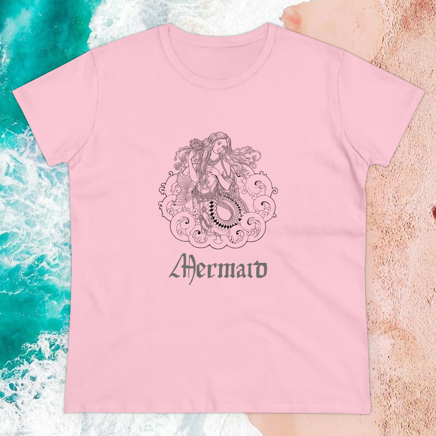 "Romantic Mermaid" Semi-Fitted Graphic Tee (3 colors)