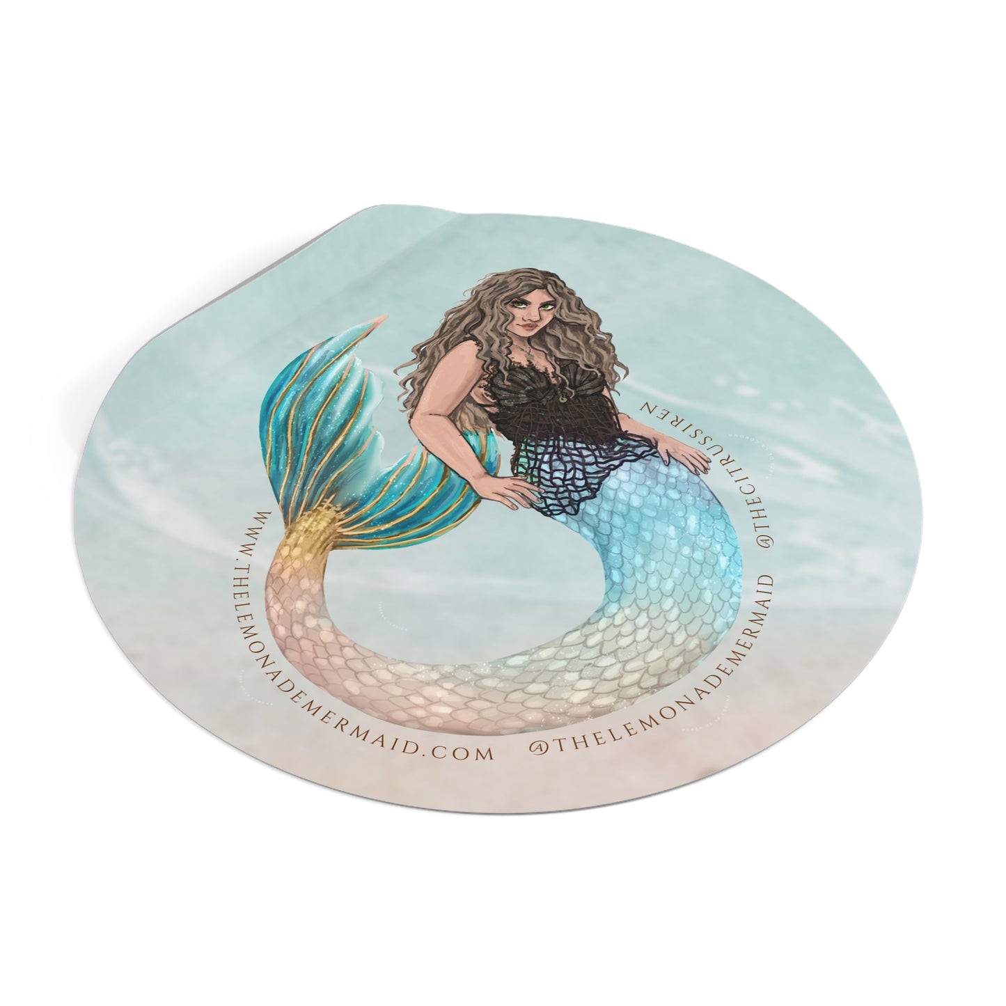 "The Lemonade Mermaid" Round Vinyl Stickers