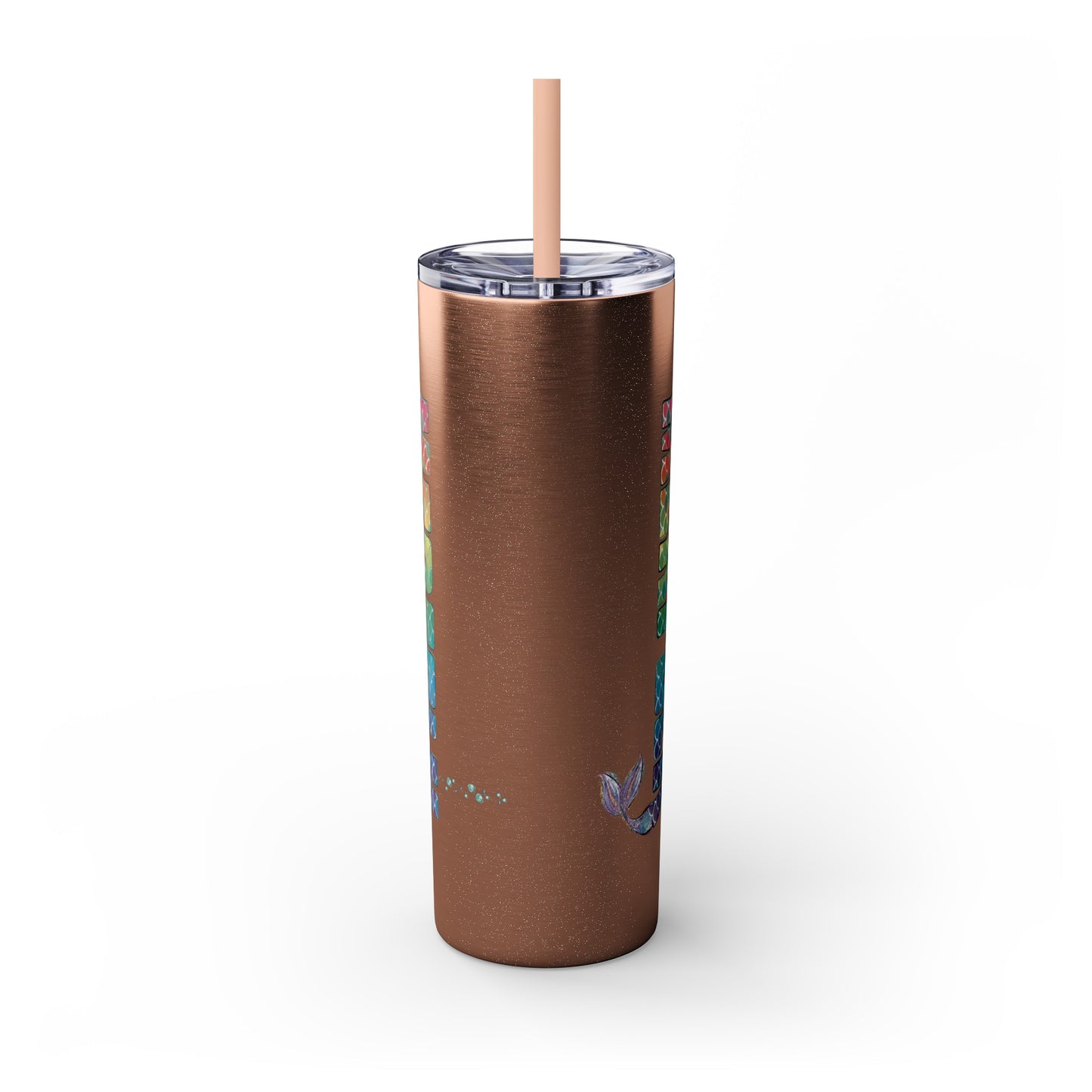 O-fish-al "Metro Merfolk" Skinny Tumbler with Reusable Straw, 20oz