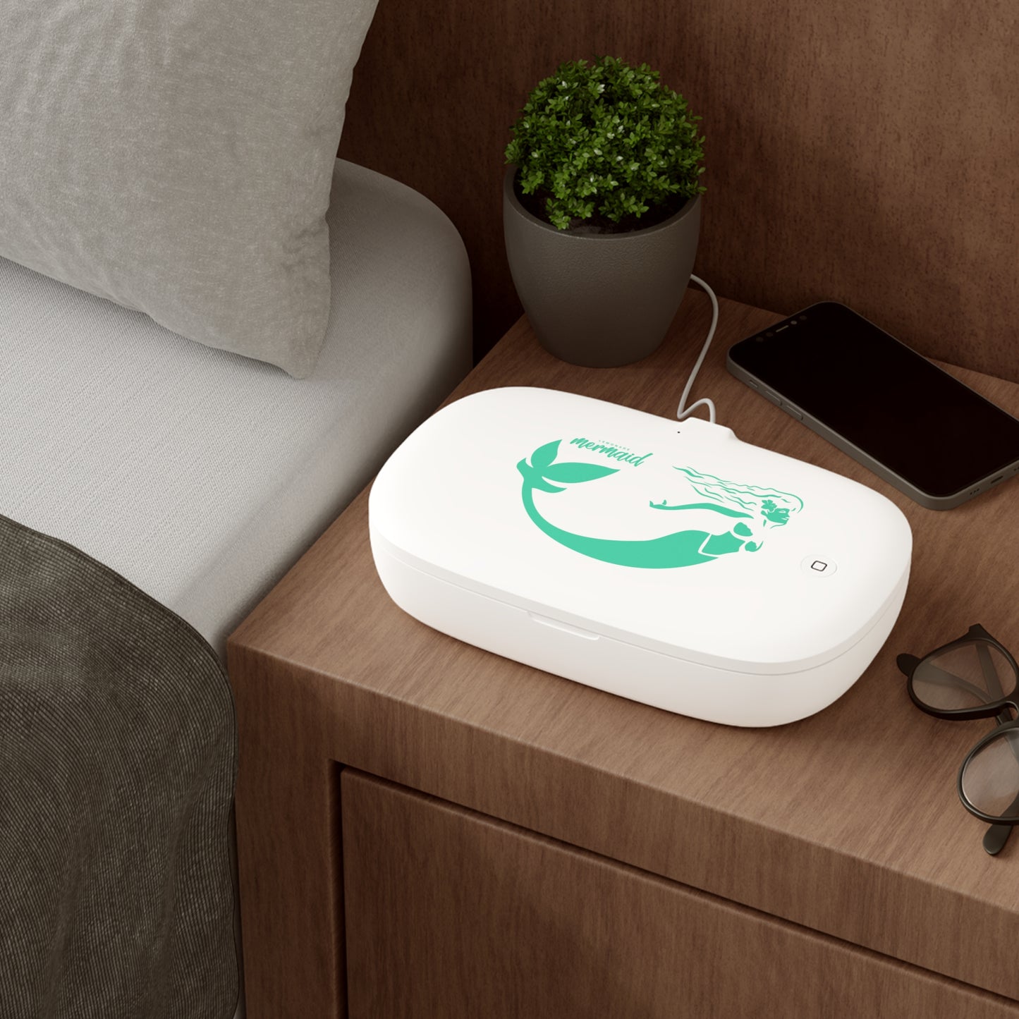Sea Green Lemonade Mermaid UV Phone Sanitizer and Wireless Charging Pad