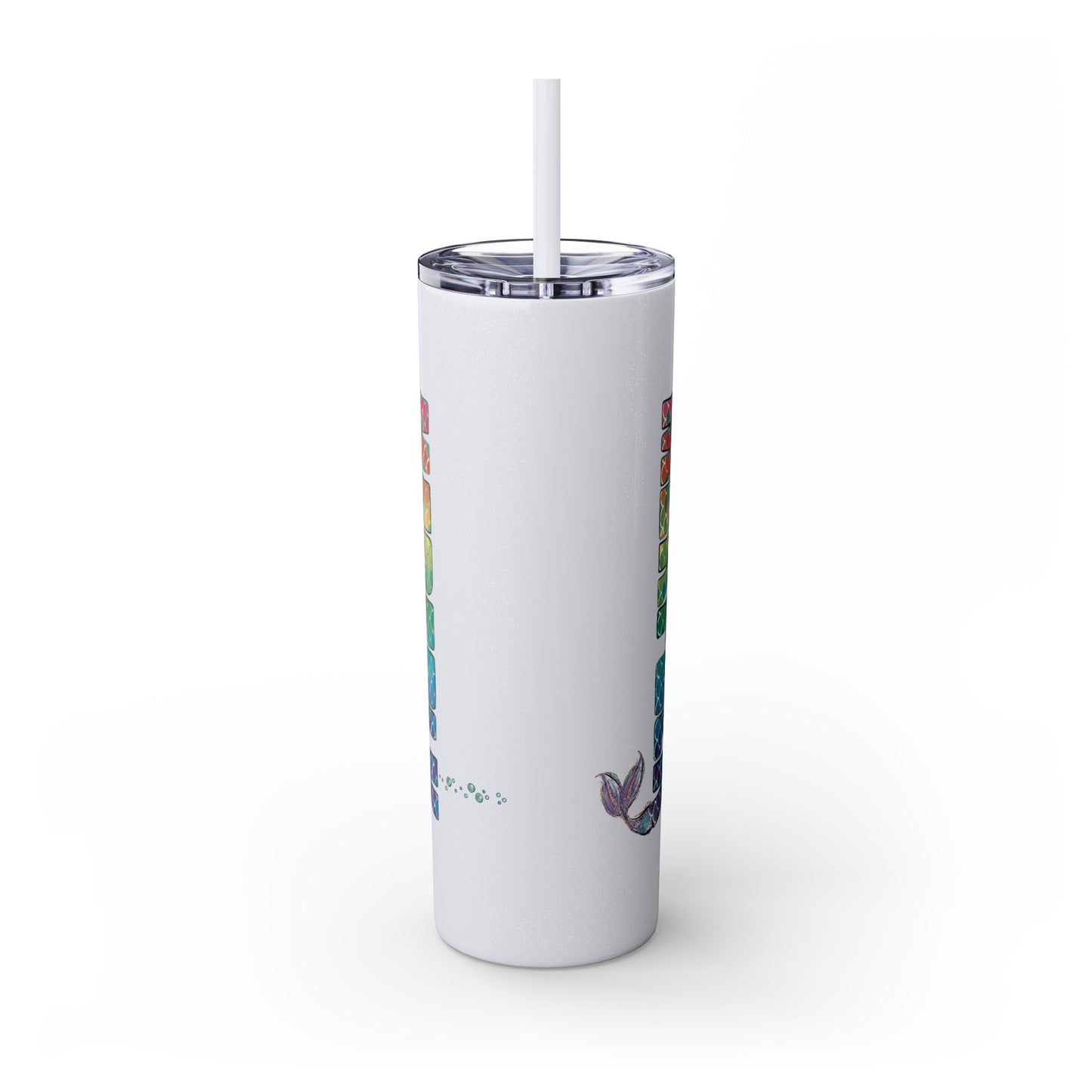 O-fish-al "Metro Merfolk" Skinny Tumbler with Reusable Straw, 20oz