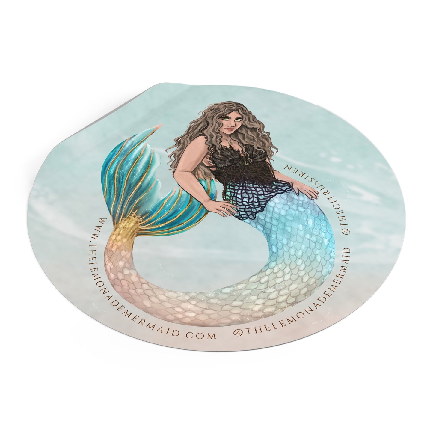 "The Lemonade Mermaid" Round Vinyl Stickers