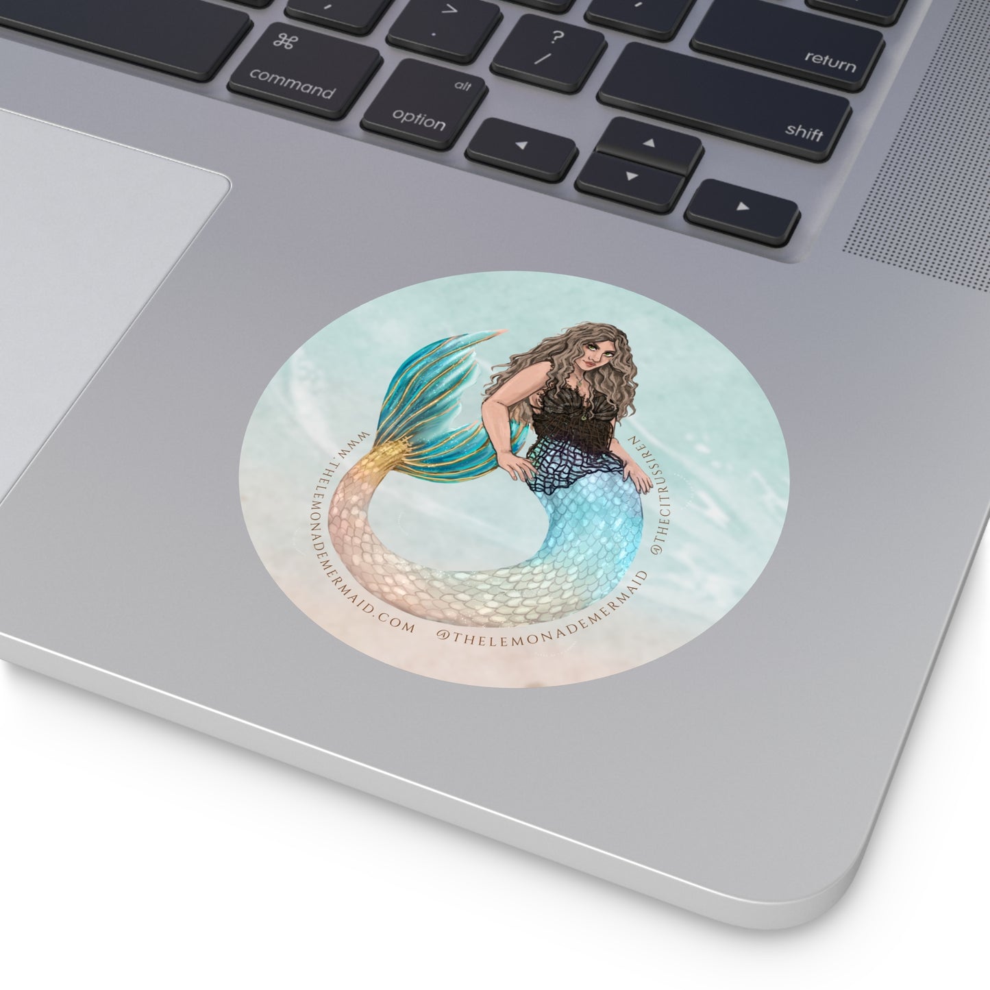 "The Lemonade Mermaid" Round Vinyl Stickers