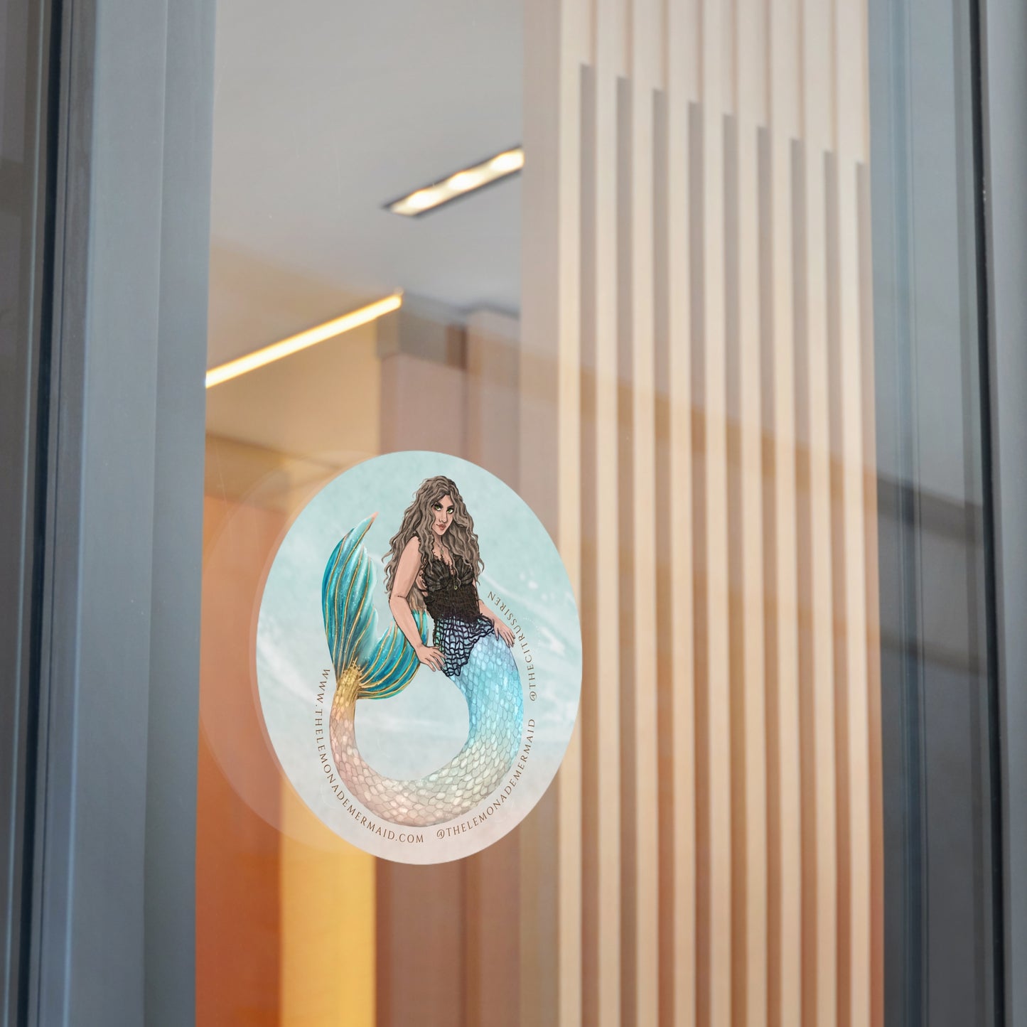"The Lemonade Mermaid" Round Vinyl Stickers