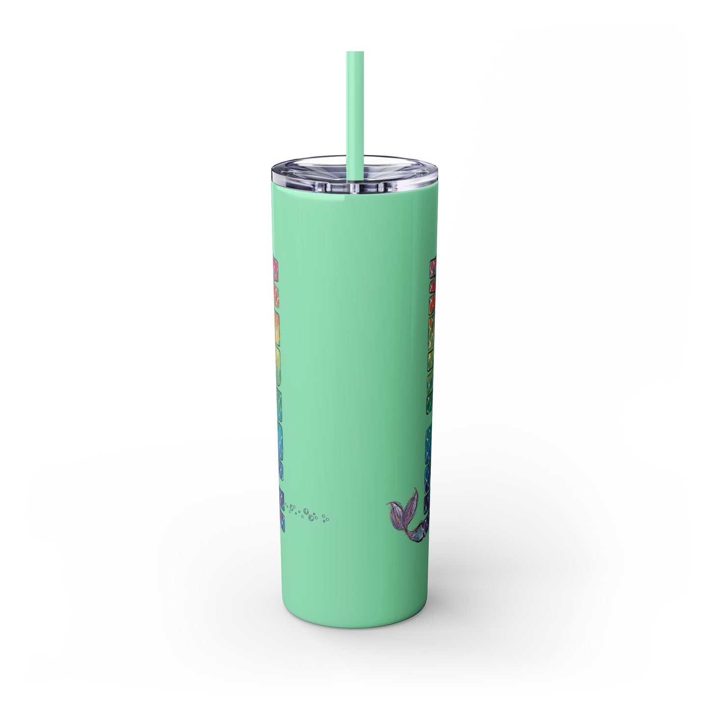 O-fish-al "Metro Merfolk" Skinny Tumbler with Reusable Straw, 20oz