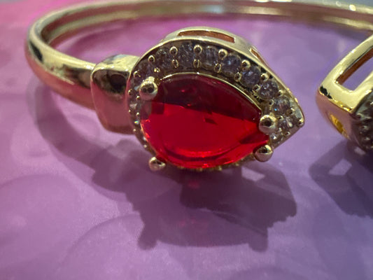 Red Bejeweled Bracelet