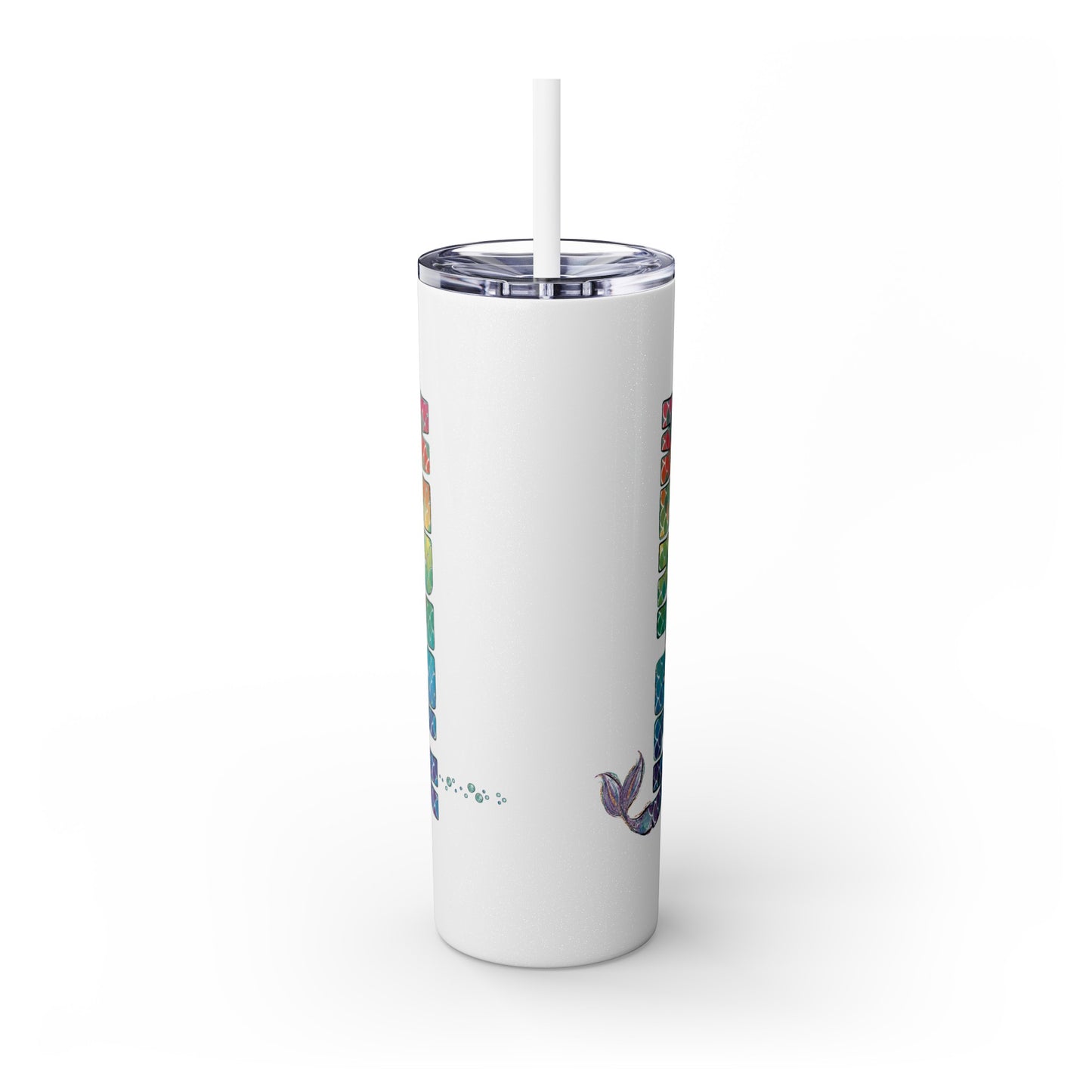 O-fish-al "Metro Merfolk" Skinny Tumbler with Reusable Straw, 20oz