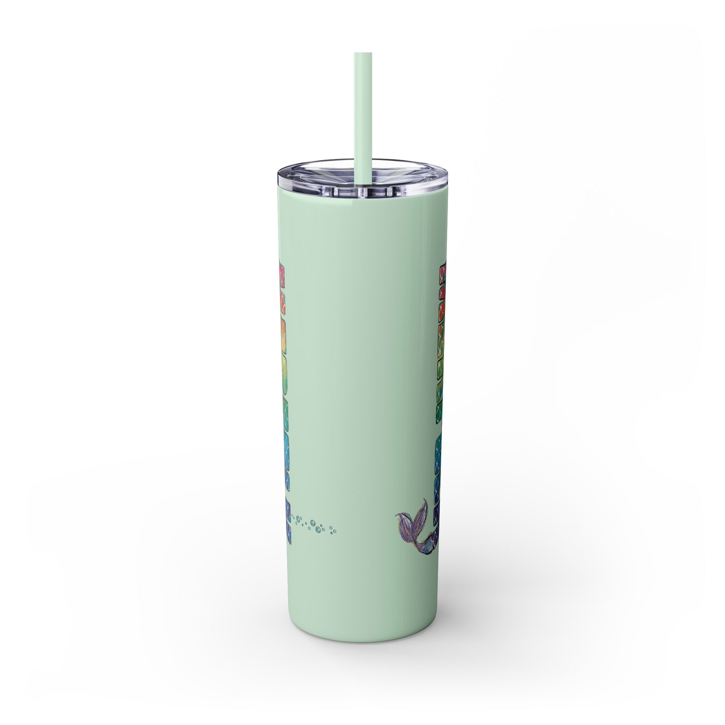 O-fish-al "Metro Merfolk" Skinny Tumbler with Reusable Straw, 20oz