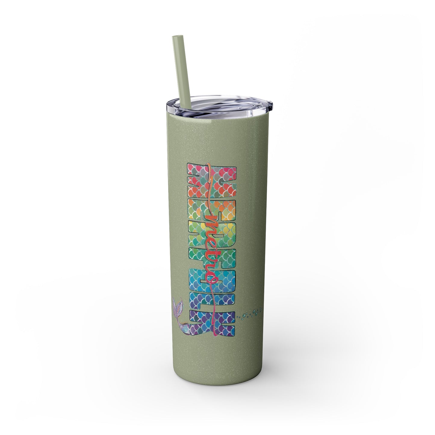 O-fish-al "Metro Merfolk" Skinny Tumbler with Reusable Straw, 20oz