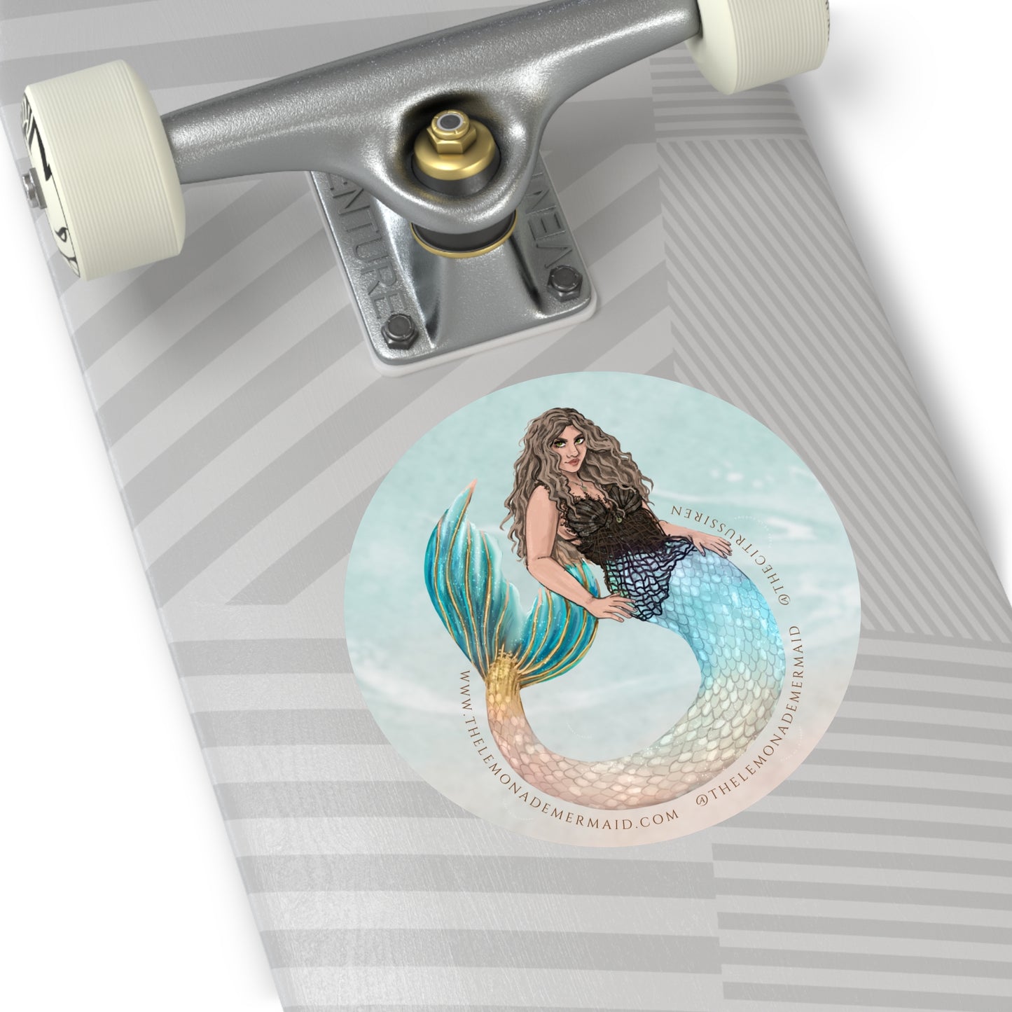 "The Lemonade Mermaid" Round Vinyl Stickers
