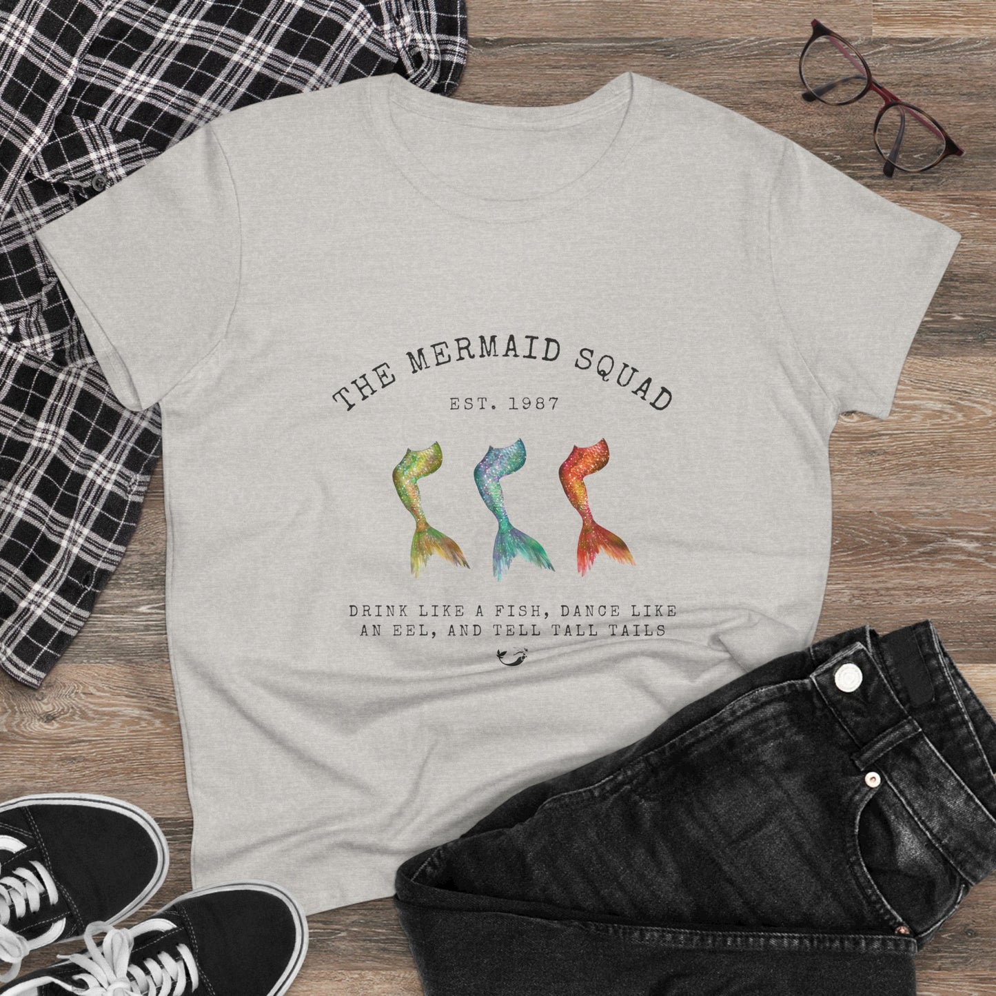 "The Mermaid Squad" Semi-Fitted Graphic Tee (2 colors)