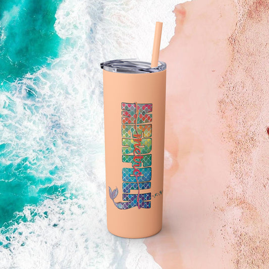 O-fish-al "Metro Merfolk" Skinny Tumbler with Reusable Straw, 20oz