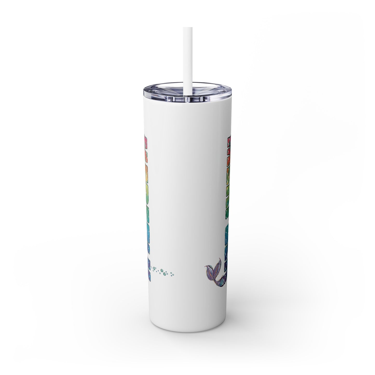 O-fish-al "Metro Merfolk" Skinny Tumbler with Reusable Straw, 20oz