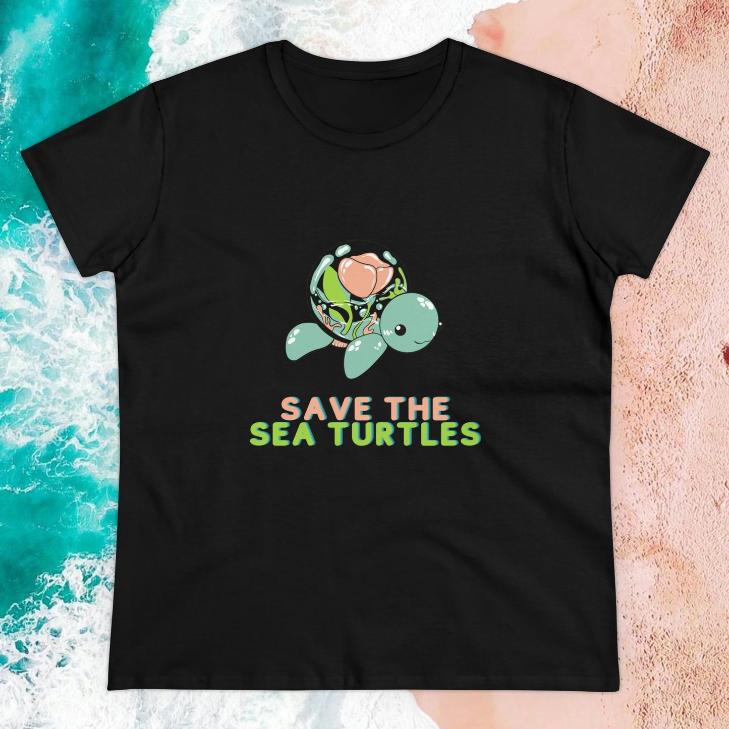 "Save the Sea Turtles" Semi-Fitted Graphic Tee (6 colors)
