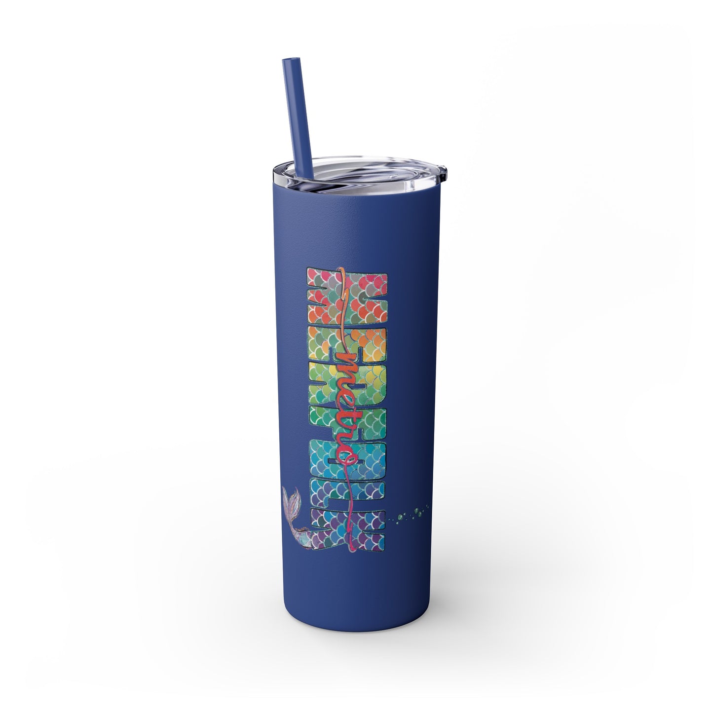 O-fish-al "Metro Merfolk" Skinny Tumbler with Reusable Straw, 20oz