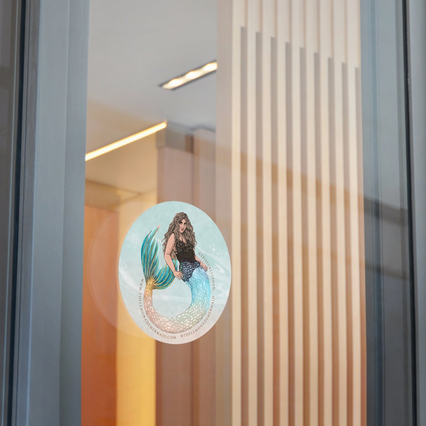 "The Lemonade Mermaid" Round Vinyl Stickers