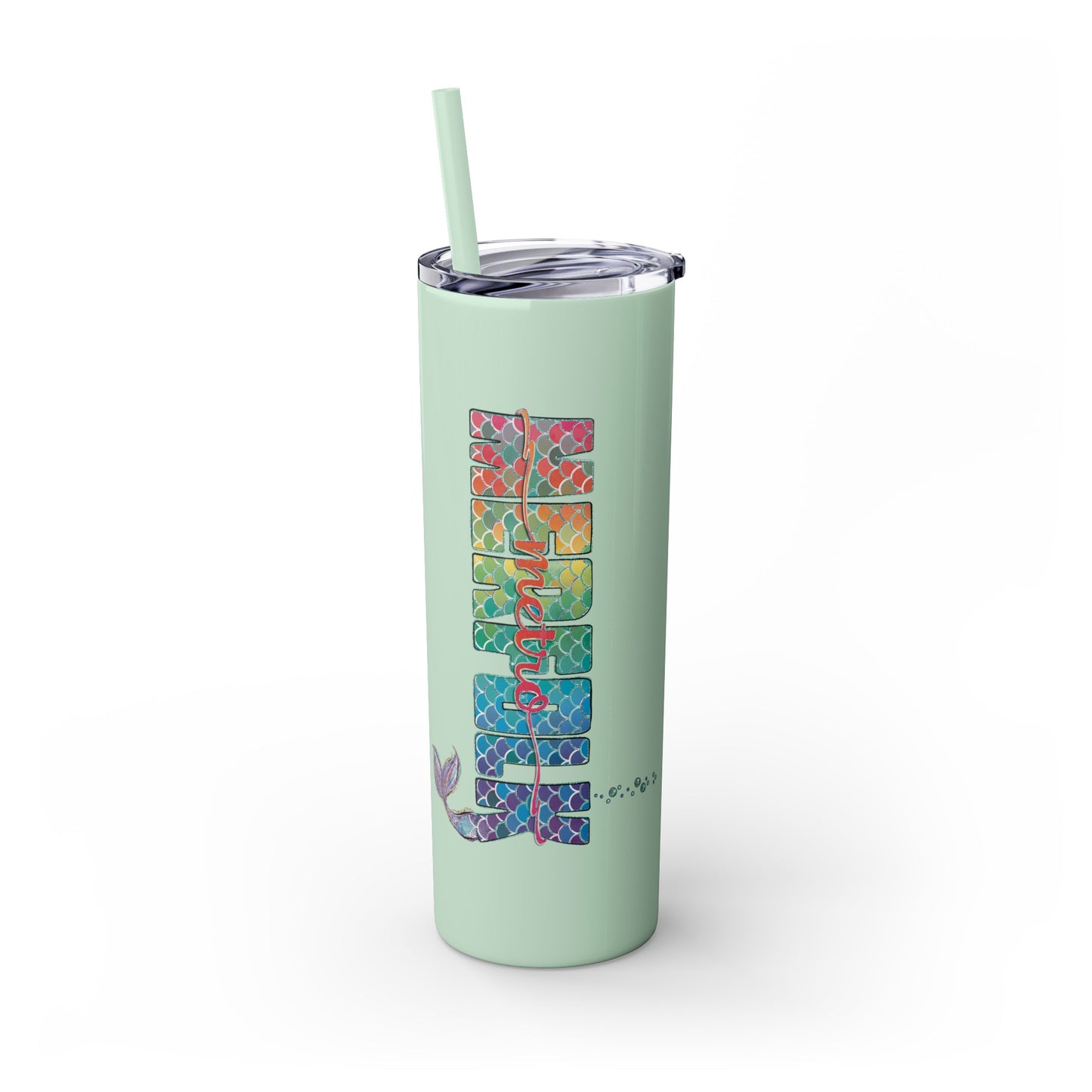O-fish-al "Metro Merfolk" Skinny Tumbler with Reusable Straw, 20oz
