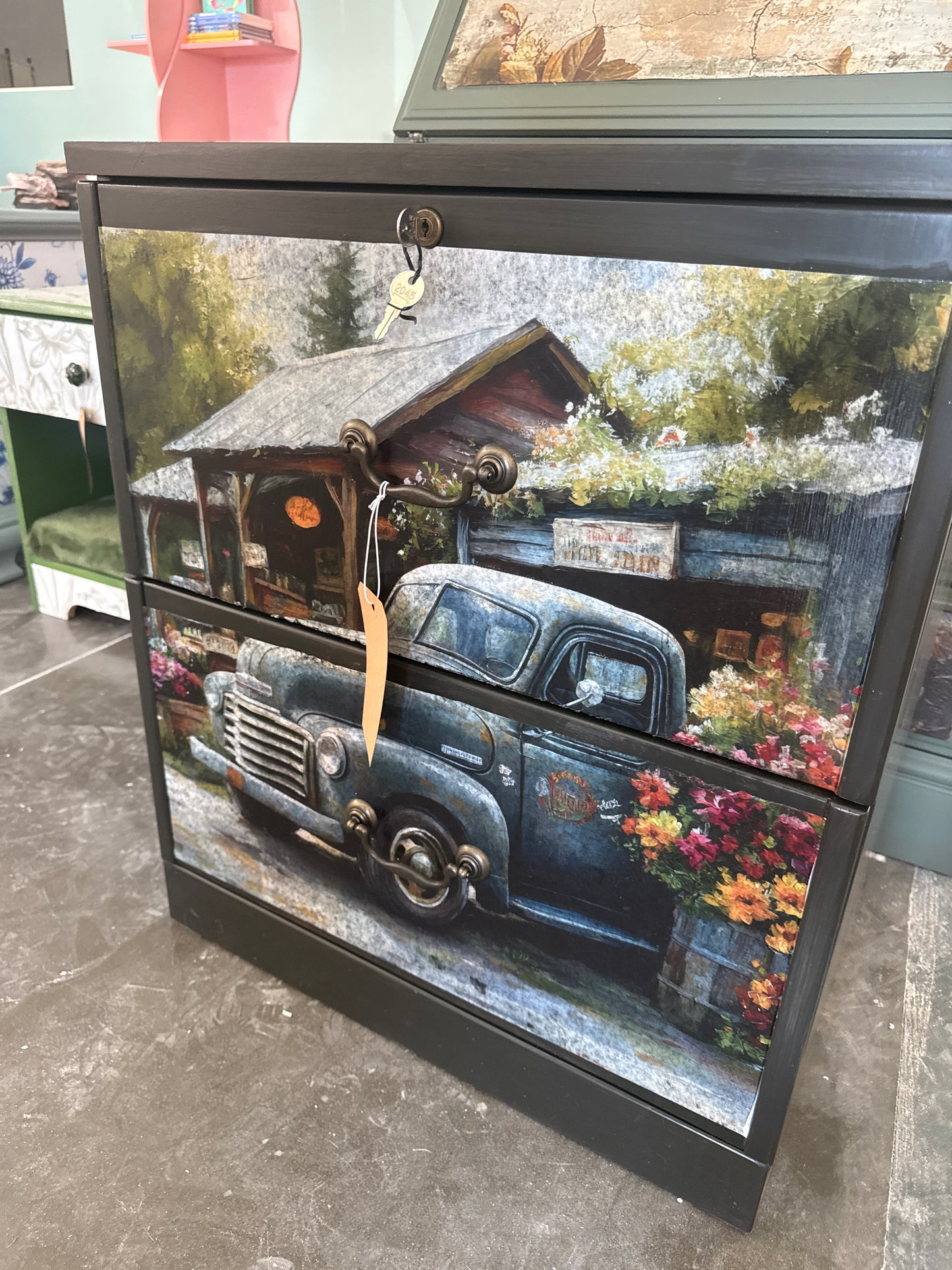 Two drawer file cabinet —truck