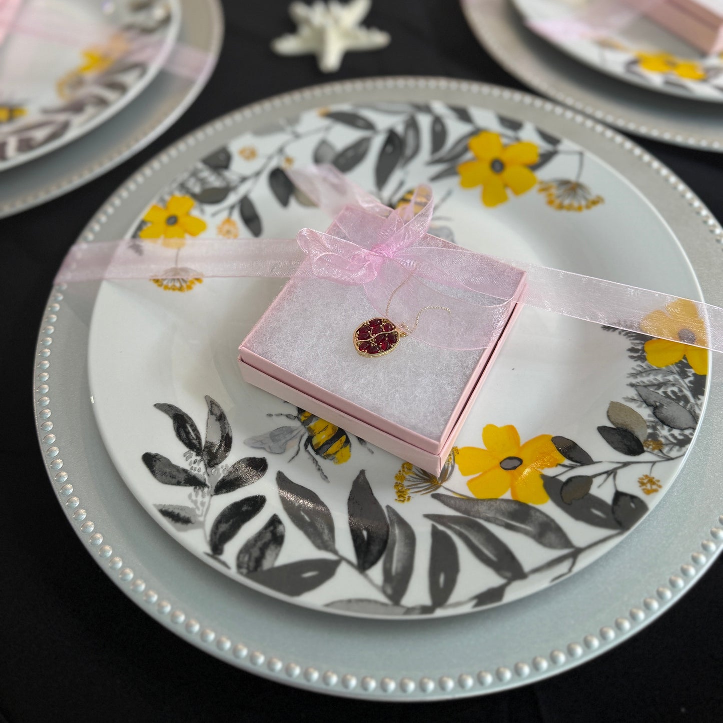 Bee Plate, Charger, Necklace Gift Set