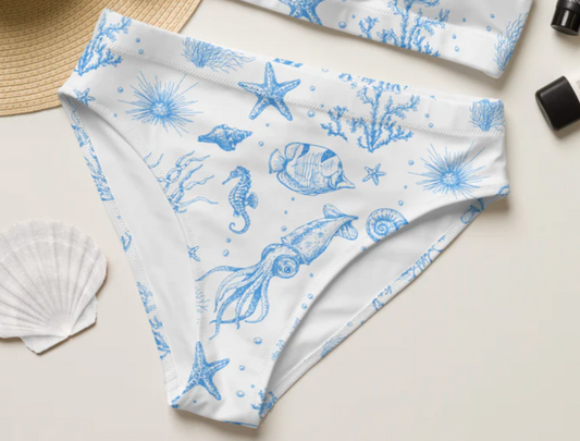'Under the Sea' High Waist Bikini Bottom