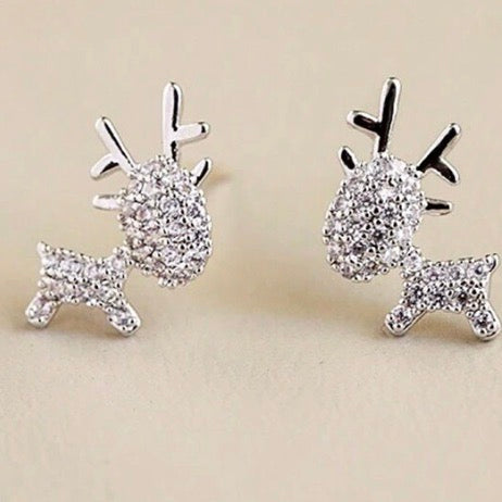 Silver Deer Earrings