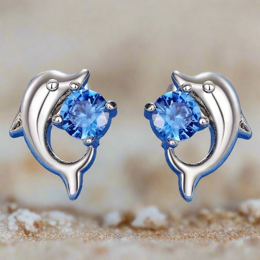 Tiny 'Silver' Dolphin Earrings