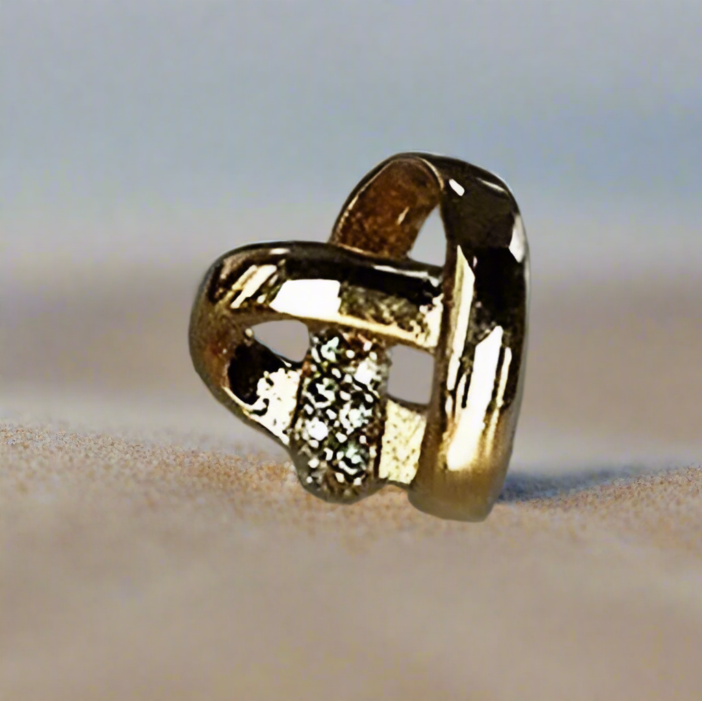 Cross-My-Heart Earrings, Cubic Zirconia ('Gold' or 'Silver')