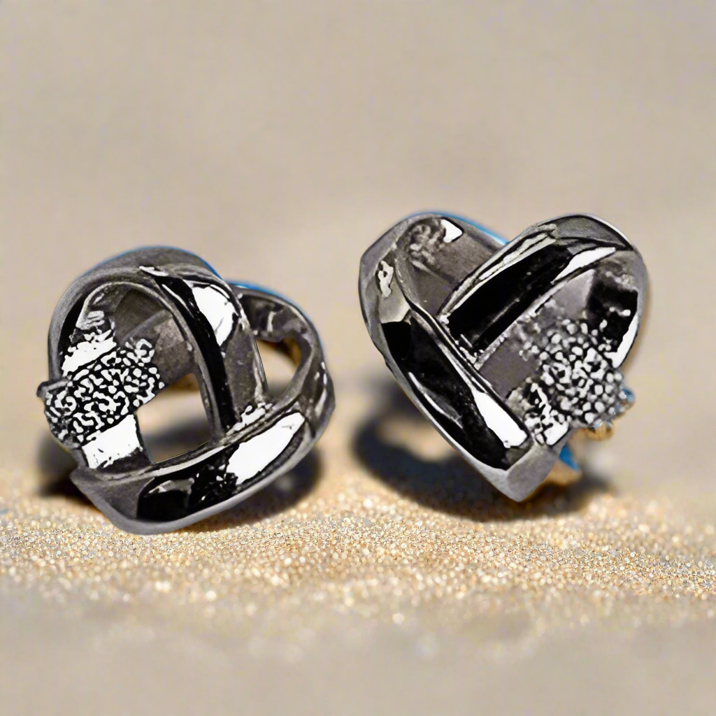 Cross-My-Heart Earrings, Cubic Zirconia ('Gold' or 'Silver')