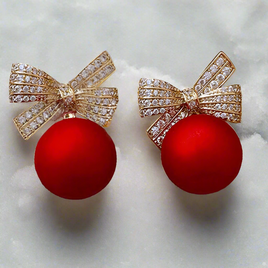 Red Bow Earrings (2 styles)
