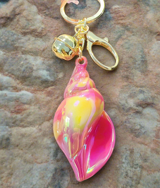 Large Conch Shell Keychain (Black or Flame)