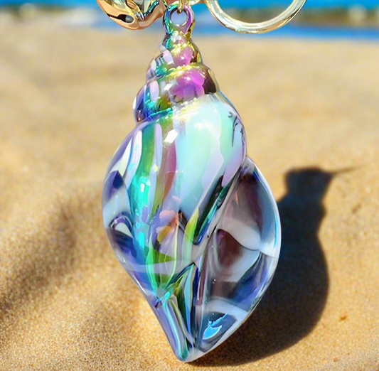 Large Conch Shell Keychain (Black or Flame)