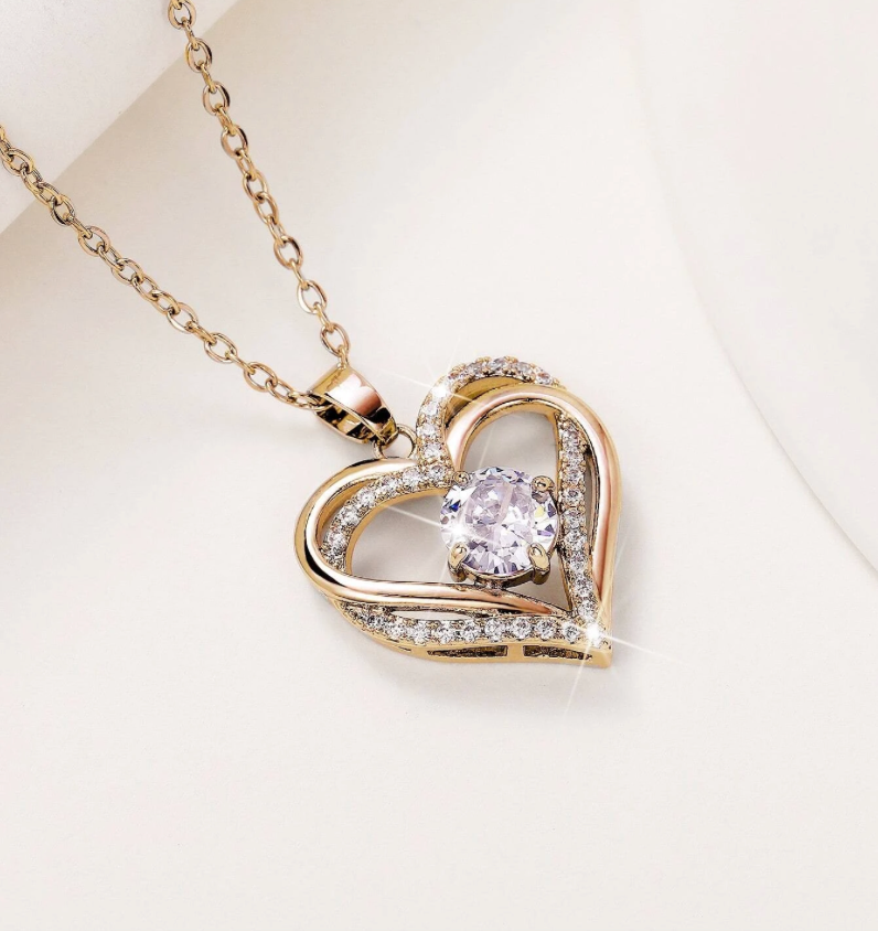 True Heart Necklace, Cubic Zirconia