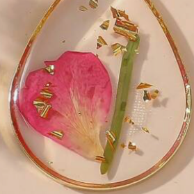 Pink Bloom Pressed Flower Necklace, Waterdrop