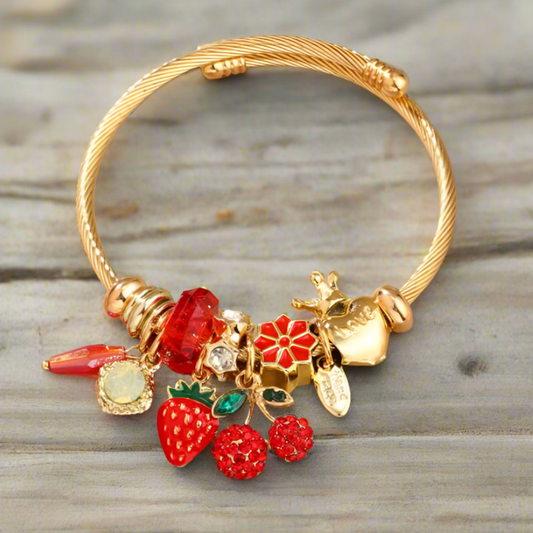 Vibrant Fruit Bangle Bracelet