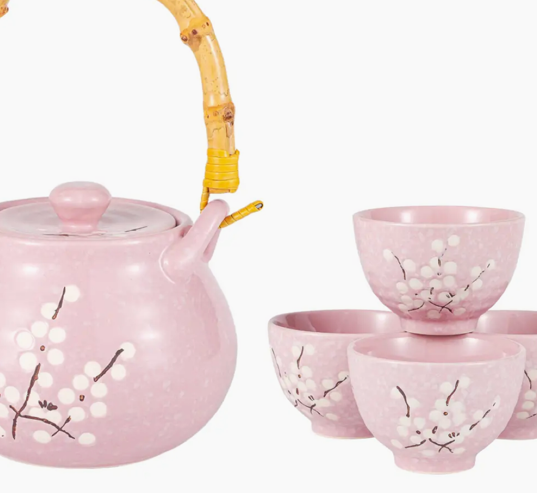 Pink Ume Plum Blossoms Tea Set