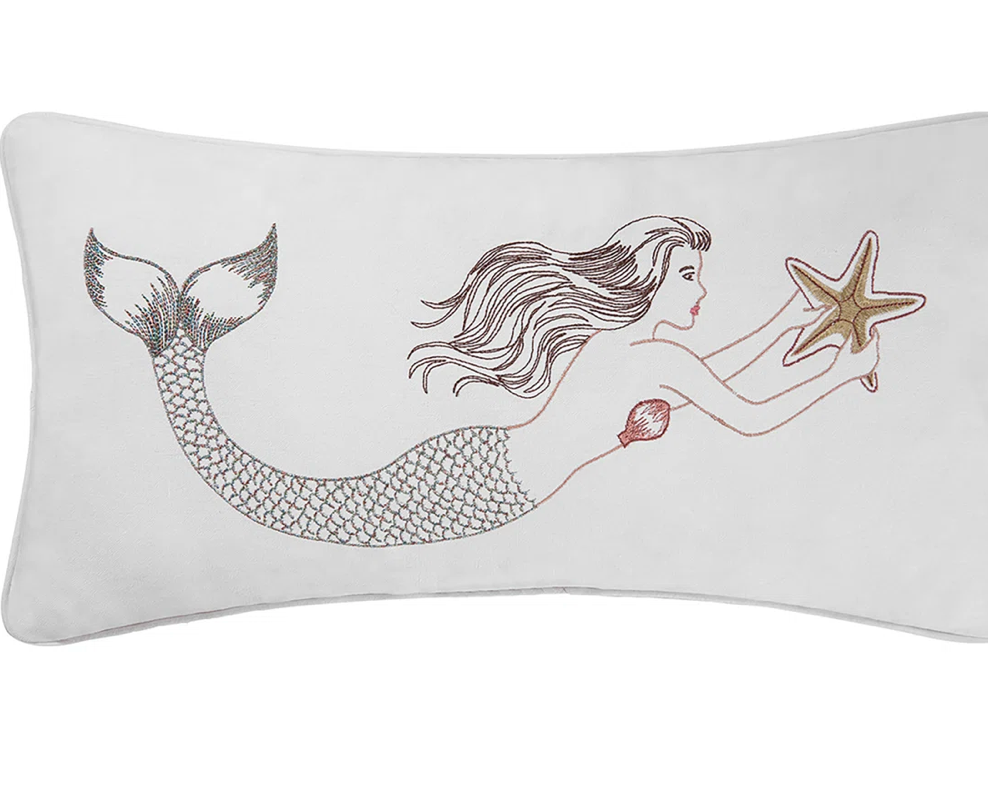 Mermaid Starfish Throw Pillow