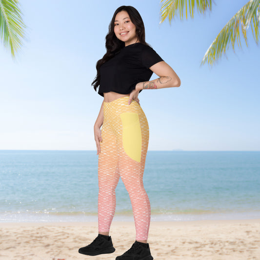 Merbabe Mermaid Pocket Leggings (Lemonade)