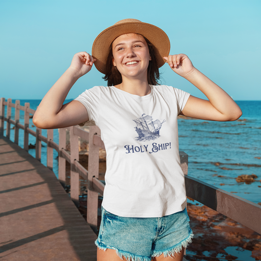 “Holy Ship!” Nautically Naughty Semi-Fitted Graphic Tee (3 colors)