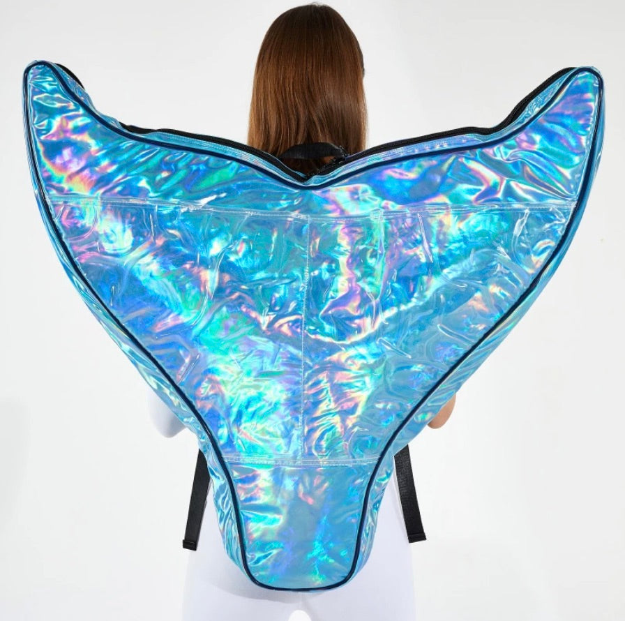 Mermaid Tail Iridescent Monofin Backpack (4 Colors)