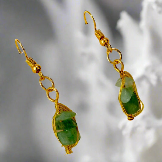 Green Sea Stone Earrings