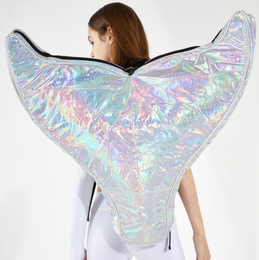 Mermaid Tail Iridescent Monofin Backpack (4 Colors)