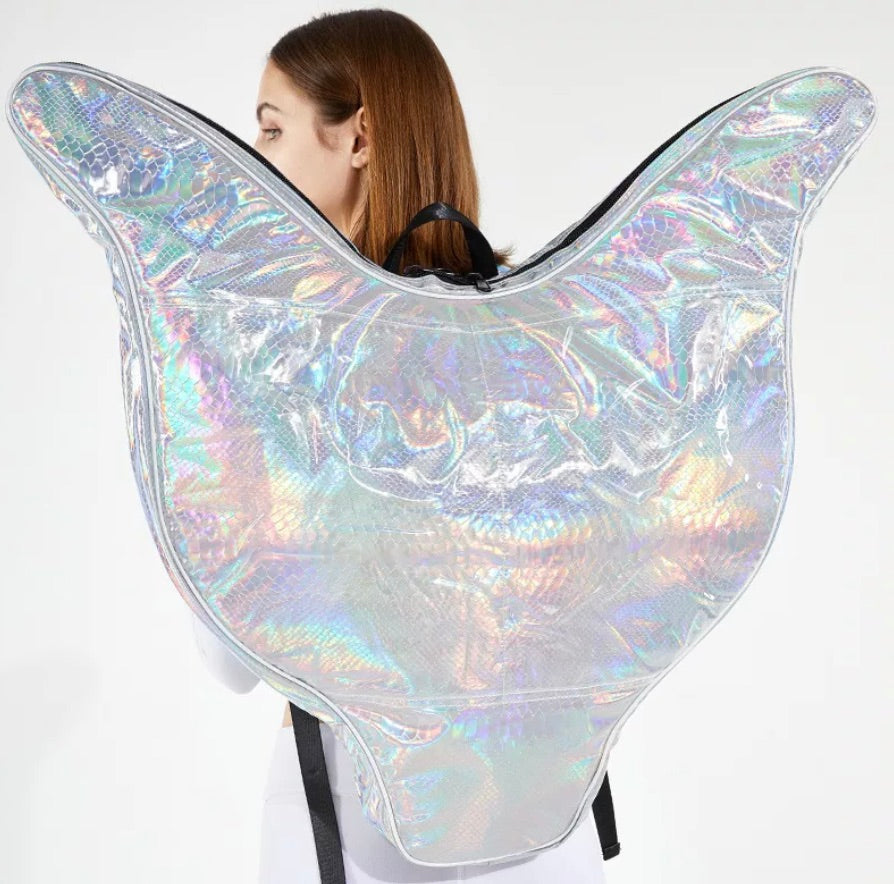 Mermaid Tail Iridescent Monofin Backpack (4 Colors)