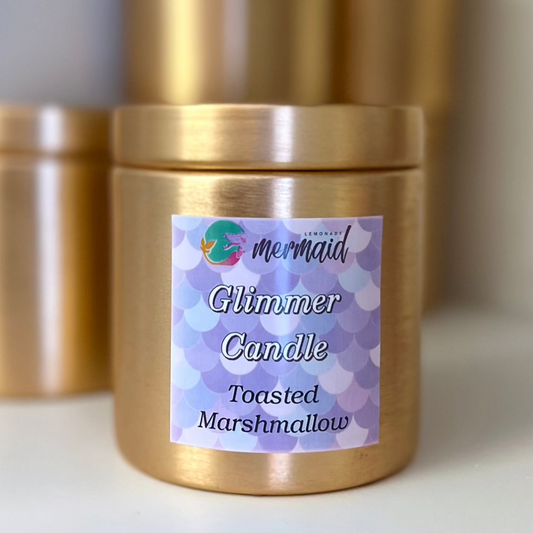 Glimmer Golden Scented Candle, Toasted Marshmallow